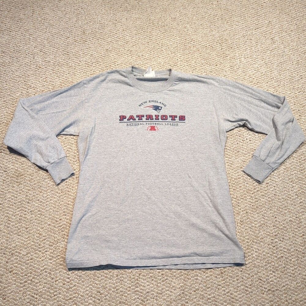 Vintage Lee Sport New England Patriots T Shirt Gray NFL 2001 Long Sleeve